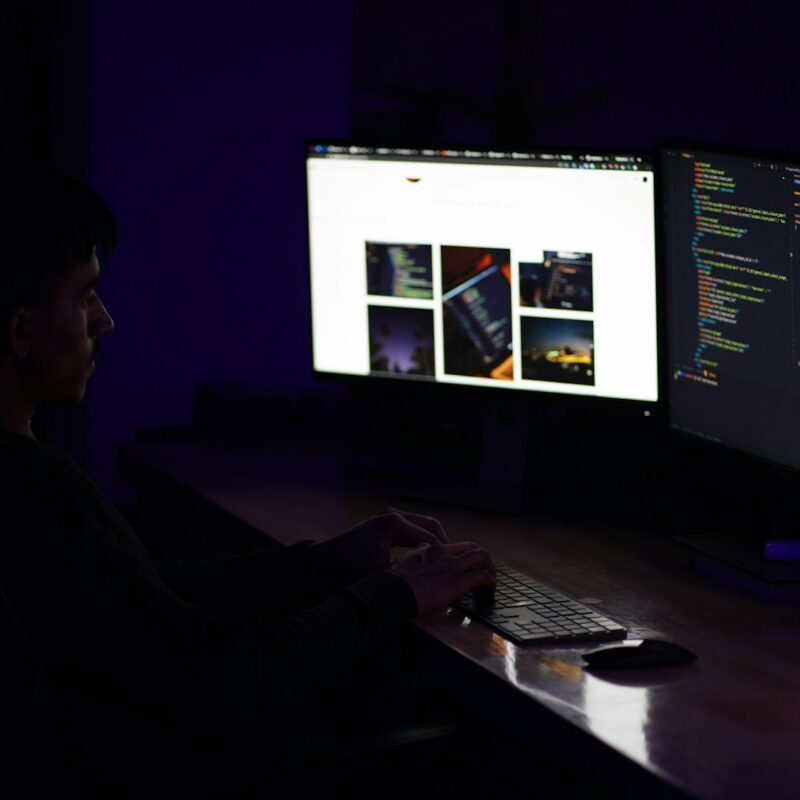 black flat screen computer monitor